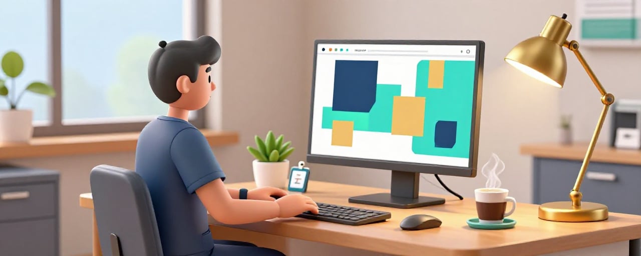 Modern healthcare workstation with Microsoft Office applications on a clean monitor